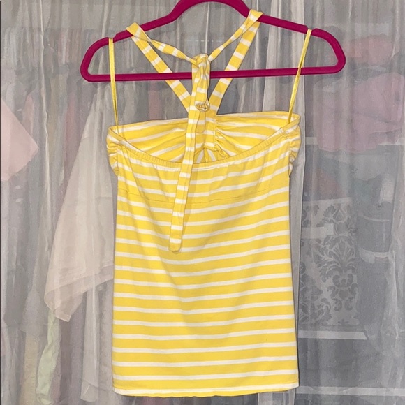 Ann Taylor LOFT | Yellow & White Striped Halter - Picture 4 of 5
